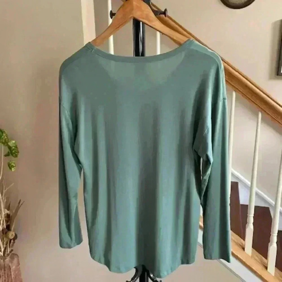 ALL IN MOTION Modal Blend Long Sleeve Tee Olive Green Sz XS - Picture 2 of 11